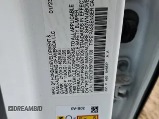 2023 Honda Accord EX-L with VIN 1HGCY2F68PA001108, listed as a Copart auction lot 51222075 with 34,919 mi miles and Salvage title. Bid and sale history available at DreamBid. Image 13.