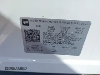 2021 Chevrolet Equinox LT with VIN 3GNAXUEV4MS178401, listed as a IAAI auction lot 42293649 with 36,452 mi miles and . Bid and sale history available at DreamBid. Image 9.