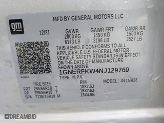 2022 Chevrolet Traverse LS with VIN 1GNERFKW4NJ129769, listed as a IAAI auction lot 41149325 with 86,100 mi miles. Bid and sale history available at carsss.com. Image 9.