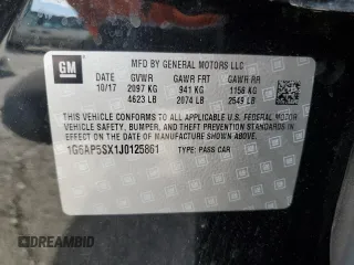 2018 Cadillac CTS RWD z VIN 1G6AP5SX1J0125861, wystawiony jako Copart lot #78643854 z przebiegiem 34 510 mil mil oraz Szkoda całkowita • Salvage title. Historia ofert i sprzedaży dostępna na DreamBid. Obrazek 12.