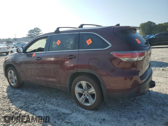 2015 Toyota Highlander Limited с VIN 5TDDKRFH3FS151806, выставлен на аукционе Copart как лот 61661905 с пробегом 32 370 миль миль и Списание • Salvage title. История ставок и продаж доступна на DreamBid. Изображение 2.