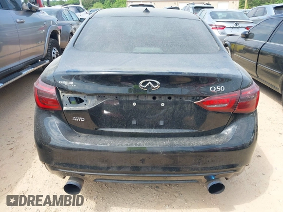 2018 Infiniti Q50 3.0t Luxe with VIN JN1EV7AR1JM611505, listed as a IAAI auction lot 42158718 with 111,495 mi miles. Bid and sale history available at carsss.com. Image 16.