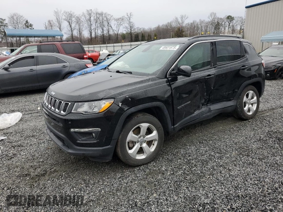 2020 Jeep Compass Latitude with VIN 3C4NJCBBXLT153012, listed as a Copart auction lot 48601875 with 60,850 mi miles and Salvage Title. Bid and sale history available at carsss.com. Image 1.