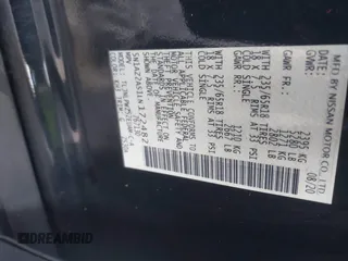 2020 Nissan Murano S with VIN 5N1AZ2AS1LN172482, listed as a IAAI auction lot 40798737 with 42,509 mi miles and . Bid and sale history available at DreamBid. Image 9.
