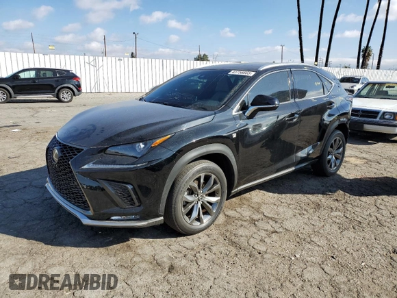 2020 Lexus NX 300 F Sport with VIN JTJSARBZ1L2169584, listed as a Copart auction lot 43756665 with 33,495 mi miles and Salvage title. Bid and sale history available at DreamBid. Image 1.
