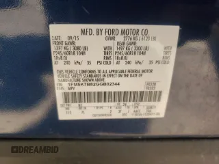 2016 Ford Explorer with VIN 1FM5K7B82GGB02344, listed as a Copart auction lot 62352635 with 119,437 mi miles and Salvage title. Bid and sale history available at DreamBid. Image 14.