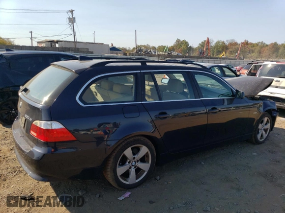 2006 BMW 5 Series 530xi with VIN WBANN73546CN02635, listed as a Copart auction lot 75510184 with Not Provided miles and Salvage Title. Bid and sale history available at DreamBid. Image 3.