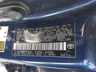 2015 Toyota Prius Four with VIN JTDKN3DU5F1954853, listed as a IAAI auction lot 40617411 with Not provided miles and . Bid and sale history available at DreamBid. Image 9.
