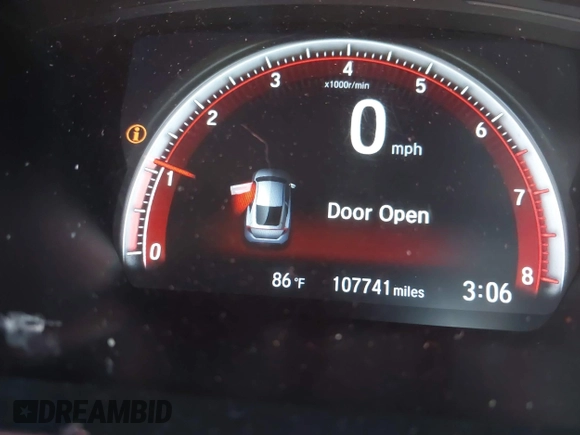 2018 Honda Civic Si Coupe with VIN 2HGFC3A59JH757829, listed as a IAAI auction lot 41509057 with 107,741 mi miles. Bid and sale history available at carsss.com. Image 16.