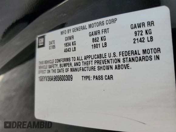 2006 Cadillac XLR z VIN 1G6YV36A965600309, wystawiony jako Copart lot #73937584 z przebiegiem Nie podano mil oraz Szkoda całkowita • Salvage title. Historia ofert i sprzedaży dostępna na DreamBid. Obrazek 13.