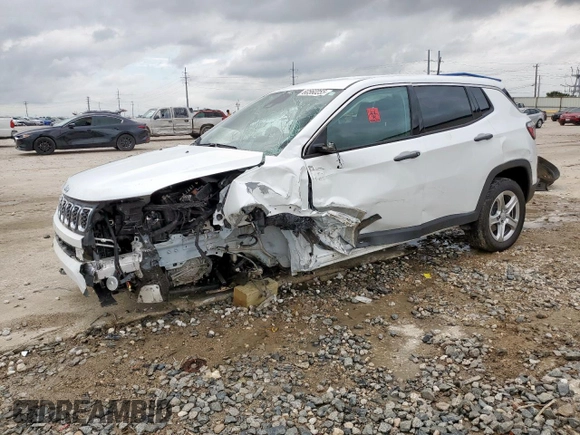 2024 Jeep Compass Sport with VIN 3C4NJDAN2RT114666, listed as a Copart auction lot 60560255 with 28,366 mi miles and Salvage title. Bid and sale history available at DreamBid. Image 1.