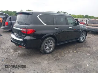 2019 Infiniti QX80 Luxe z VIN JN8AZ2NE9K9232450, wystawiony jako IAAI lot #42171227 z przebiegiem 98 279 mil mil oraz . Historia ofert i sprzedaży dostępna na DreamBid. Obrazek 4.