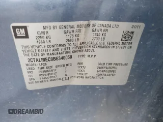 2011 GMC Terrain SLE-1 z VIN 2CTALMEC8B6340050, wystawiony jako Copart lot #55894215 z przebiegiem 158 902 mil mil oraz Czysty tytuł • Clean title. Historia ofert i sprzedaży dostępna na DreamBid. Obrazek 12.