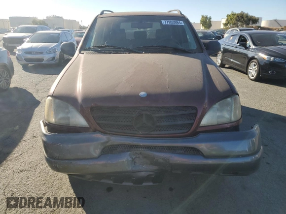 1999 Mercedes-Benz M-Class with VIN 4JGAB54E4XA101754, listed as a Copart auction lot 77903984 with 187,810 mi miles and Salvage Title. Bid and sale history available at carsss.com. Image 5.