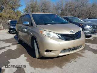 2012 Toyota Sienna with VIN 5TDKA3DC1CS011022, listed as a IAAI auction lot 41415386 with 209,552 mi miles and . Bid and sale history available at DreamBid. Image 1.