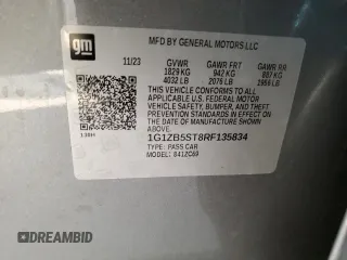 2024 Chevrolet Malibu LS with VIN 1G1ZB5ST8RF135834, listed as a Copart auction lot 42957325 with 24,630 mi miles and Salvage Title. Bid and sale history available at DreamBid. Image 12.