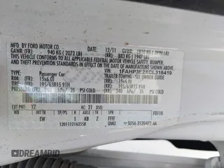 2012 Ford Focus S with VIN 1FAHP3E2XCL318419, listed as a IAAI auction lot 41981384 with 110,618 mi miles and . Bid and sale history available at DreamBid. Image 9.