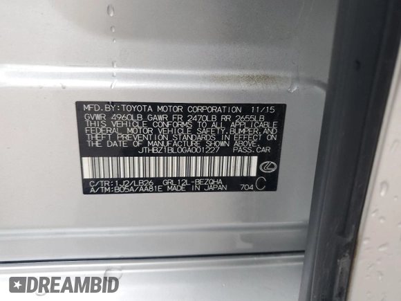 2016 Lexus GS 350 with VIN JTHBZ1BL0GA001227, listed as a Copart auction lot 44695455 with 98,247 mi miles and Salvage Title. Bid and sale history available at carsss.com. Image 13.