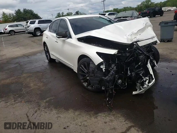 2016 Infiniti Q50 Red Sport 400 with VIN JN1FV7AR4GM450371, listed as a Copart auction lot 57093805 with 101,097 mi miles and Non repairable. Bid and sale history available at DreamBid. Image 13.