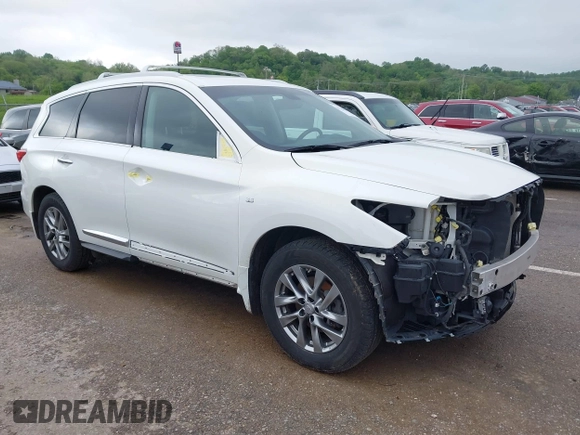 2014 Infiniti QX60 with VIN 5N1AL0MM2EC546616, listed as a IAAI auction lot 42134695 with 85,352 mi miles and . Bid and sale history available at DreamBid. Image 1.