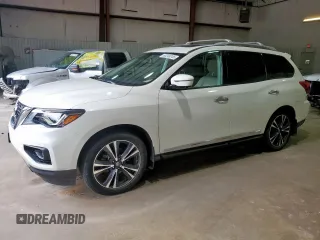 2017 Nissan Pathfinder Platinum with VIN 5N1DR2MN7HC632492, listed as a Copart auction lot 60249745 with 73,355 mi miles and Salvage title. Bid and sale history available at DreamBid. Image 1.