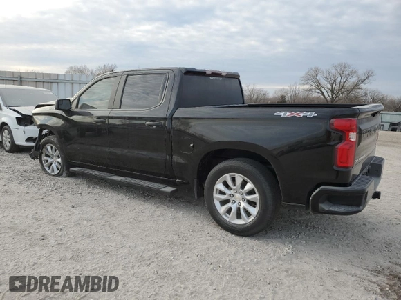 2021 Chevrolet Silverado 1500 Custom with VIN 1GCPYBEK9MZ394709, listed as a Copart auction lot 85477834 with 38,313 mi miles and Salvage Title. Bid and sale history available at DreamBid. Image 2.