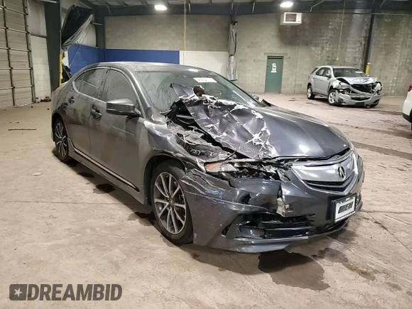 2015 Acura TLX Technology with VIN 19UUB2F53FA003635, listed as a Copart auction lot 48264175 with 124,818 mi miles and Salvage title. Bid and sale history available at DreamBid. Image 13.