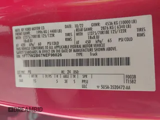 2022 Ford F-250 XL с VIN 1FT7W2B67NEF98026, выставлен на аукционе IAAI как лот 42449105 с пробегом Не указан миль и . История ставок и продаж доступна на DreamBid. Изображение 9.