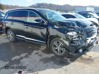 2020 Infiniti QX60 Luxe with VIN 5N1DL0MM9LC503417, listed as a IAAI auction lot 41009934 with 50,478 mi miles and . Bid and sale history available at DreamBid. Image 1.