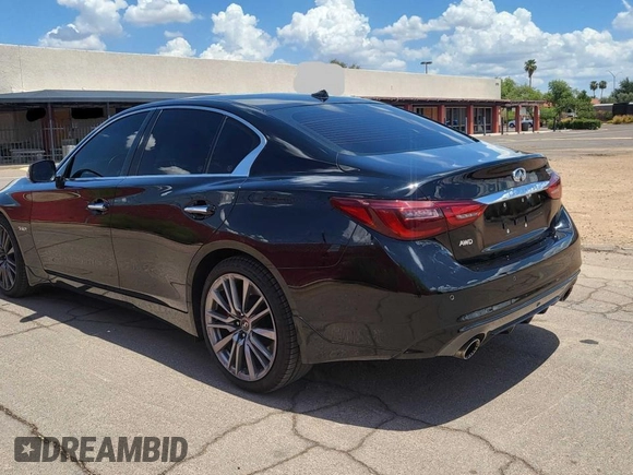2018 Infiniti Q50 Red Sport 400 with VIN JN1FV7AR0JM481432, listed as a Copart auction lot 66191315 with 90,319 mi miles and Clean title. Bid and sale history available at DreamBid. Image 3.
