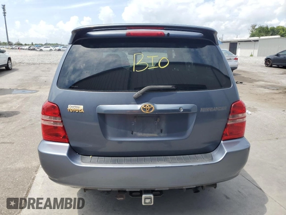 2002 Toyota Highlander z VIN JTEGD21A320028363, wystawiony jako Copart lot #58154705 z przebiegiem 138 157 mil mil oraz Szkoda całkowita • Salvage title. Historia ofert i sprzedaży dostępna na DreamBid. Obrazek 6.