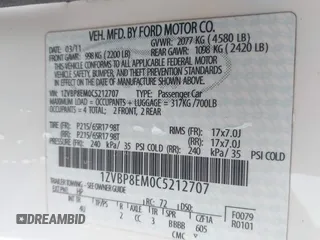 2012 Ford Mustang V6 with VIN 1ZVBP8EM0C5212707, listed as a IAAI auction lot 41775024 with 144,116 mi miles and . Bid and sale history available at carsss.com. Image 9.
