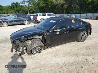 2017 Infiniti Q50 Sport with VIN JN1EV7AP6HM732880, listed as a Copart auction lot 52350775 with 124,373 mi miles and Salvage title. Bid and sale history available at DreamBid. Image 1.