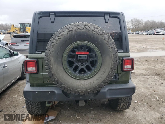 2021 Jeep Wrangler Unlimited Willys with VIN 1C4HJXDG2MW563201, listed as a Copart auction lot 50156305 with 33,372 mi miles and Salvage title. Bid and sale history available at DreamBid. Image 6.