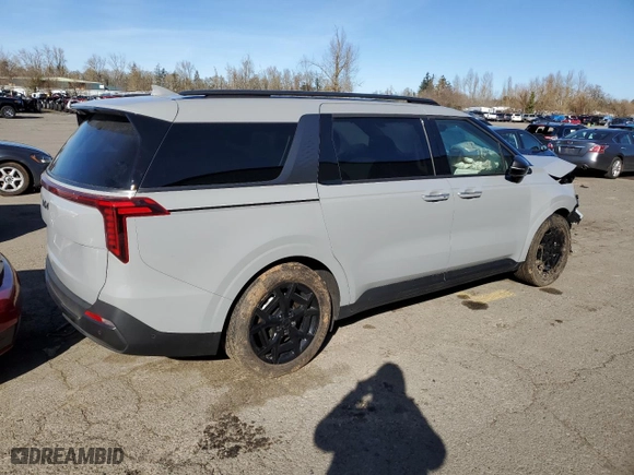 2025 Kia Carnival SX Prestige with VIN KNDNE5K31S6483171, listed as a Copart auction lot 44857505 with 0 mi miles and Salvage Title. Bid and sale history available at carsss.com. Image 3.