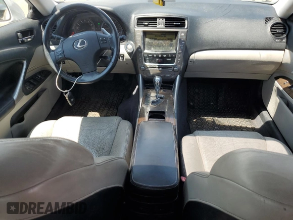 2010 Lexus IS 250 with VIN JTHCF5C28A5039010, listed as a Copart auction lot 62735825 with 256,061 mi miles and Clean title. Bid and sale history available at DreamBid. Image 8.