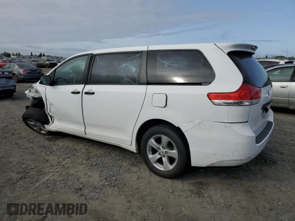2012 Toyota Sienna with VIN 5TDZK3DC8CS186489, listed as a Copart auction lot 50469485 with Not provided miles and Salvage title. Bid and sale history available at DreamBid. Image 2.