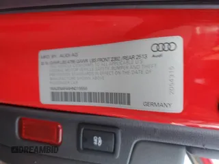 2017 Audi A4 Premium Plus with VIN WAUENAF44HN019556, listed as a Copart auction lot 86791374 with 69,723 mi miles and Non Repairable. Bid and sale history available at carsss.com. Image 13.