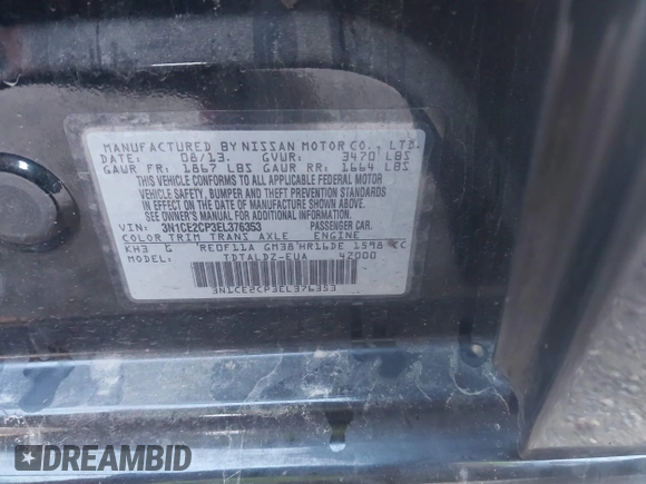 2014 Nissan Note S Plus with VIN 3N1CE2CP3EL376353, listed as a IAAI auction lot 42110593 with 86,666 mi miles and . Bid and sale history available at DreamBid. Image 9.