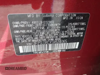 2025 Subaru Forester Premium with VIN JF2SLDBCXSH524065, listed as a IAAI auction lot 42329720 with 2,875 mi miles and . Bid and sale history available at DreamBid. Image 9.