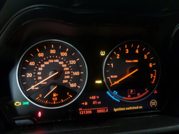 2018 BMW X1 sDrive28i with VIN WBXHU7C36J5H44086, listed as a Copart auction lot 47807655 with 131,306 mi miles and Salvage Title. Bid and sale history available at carsss.com. Image 9.