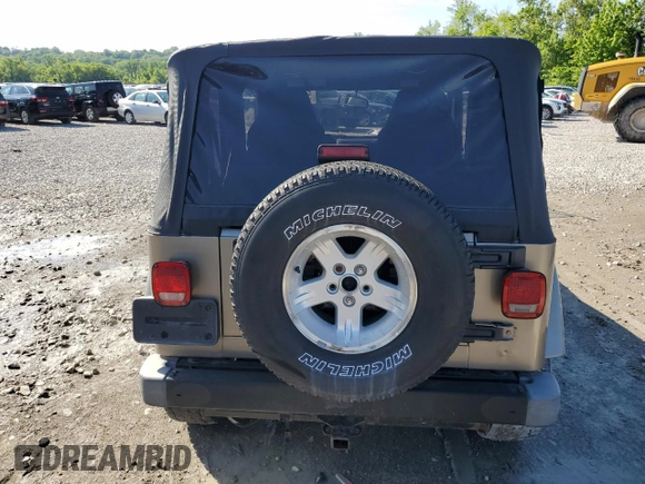 2004 Jeep Wrangler Sahara with VIN 1J4FA59S14P755450, listed as a Copart auction lot 58558005 with 194,044 mi miles and Salvage title. Bid and sale history available at DreamBid. Image 6.