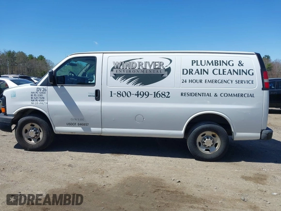 2014 Chevrolet Express Cargo Van with VIN 1GCWGFCA3E1130871, listed as a IAAI auction lot 42166083 with 279,624 mi miles. Bid and sale history available at carsss.com. Image 14.