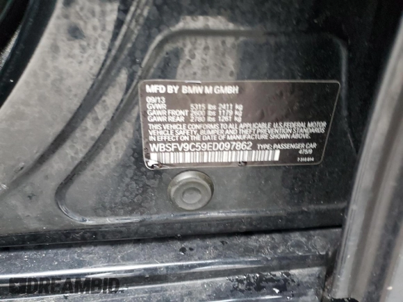 2014 BMW M5 z VIN WBSFV9C59ED097862, wystawiony jako Copart lot #85719684 z przebiegiem Nie podano mil oraz Szkody całkowita. Historia ofert i sprzedaży dostępna na DreamBid. Obrazek 15.