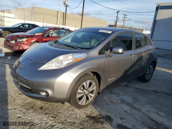 2015 Nissan LEAF SL with VIN 1N4AZ0CP8FC331747, listed as a Copart auction lot 44570235 with 74,955 mi miles and Salvage Title. Bid and sale history available at carsss.com. Image 1.