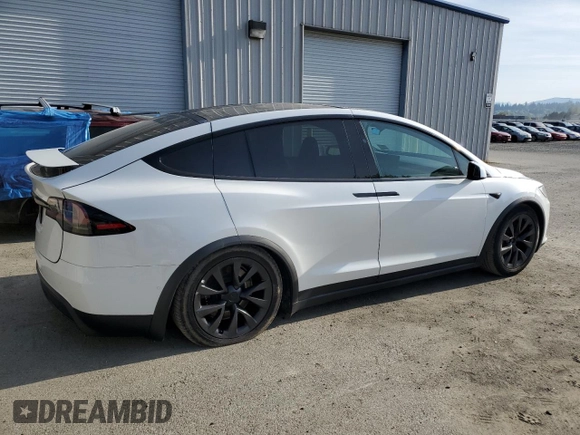2022 Tesla Model X with VIN 7SAXCDE51NF342652, listed as a Copart auction lot 42756105 with Not Provided miles and Salvage Title. Bid and sale history available at DreamBid. Image 3.