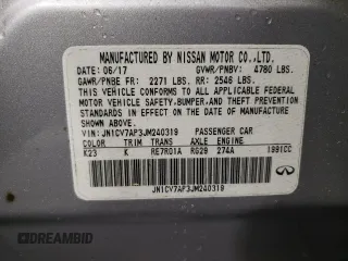 2018 Infiniti Q50 2.0t LUXE with VIN JN1CV7AP3JM240319, listed as a Copart auction lot 52751455 with 74,837 mi miles and Clean Title. Bid and sale history available at carsss.com. Image 13.