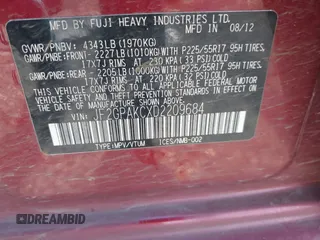 2013 Subaru Crosstrek Limited с VIN JF2GPAKCXD2209684, выставлен на аукционе IAAI как лот 42064884 с пробегом 142 074 миль миль и . История ставок и продаж доступна на DreamBid. Изображение 9.