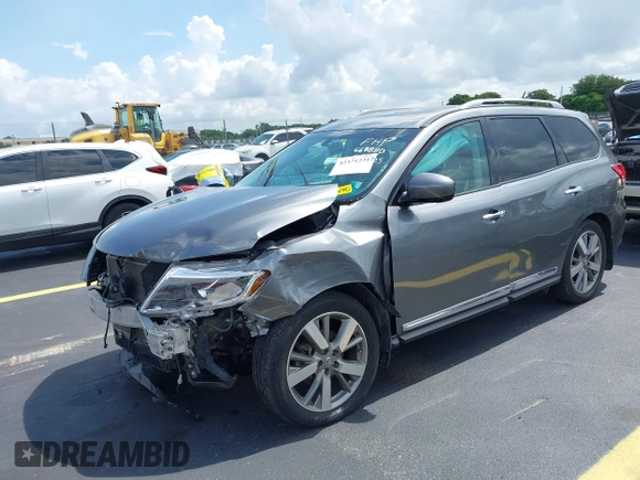 2015 Nissan Pathfinder Platinum with VIN 5N1AR2MMXFC668880, listed as a IAAI auction lot 42371231 with 101,173 mi miles and . Bid and sale history available at DreamBid. Image 18.