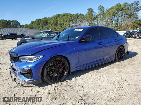 2021 BMW 3 Series M340i xDrive with VIN 3MW5U9J04M8C08114, listed as a Copart auction lot 49565235 with 62,470 mi miles and Salvage Title. Bid and sale history available at carsss.com. Image 1.
